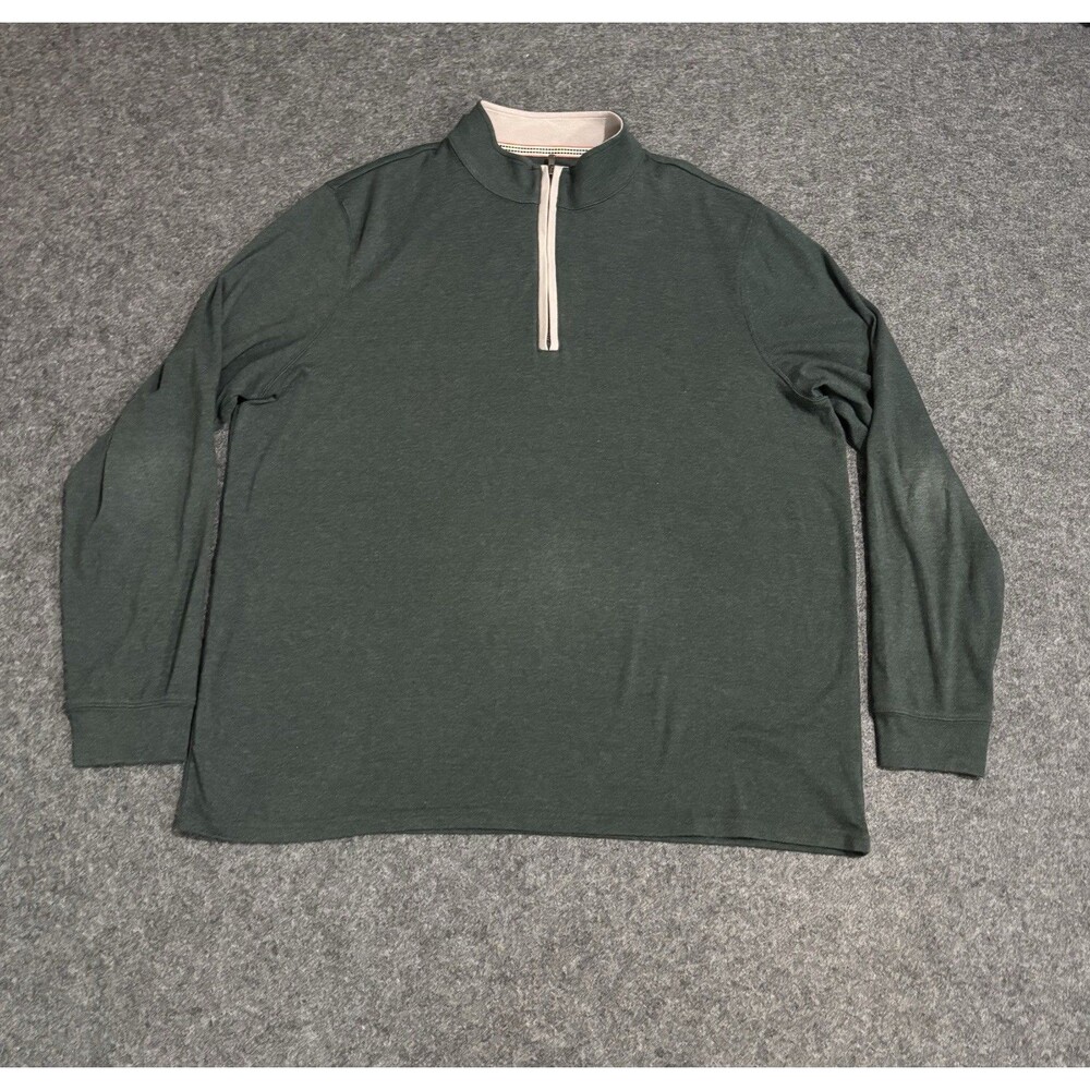 The Normal Brand Men’s 1/4 Zip Pullover 2XLT Green Sweater Cotton Blend